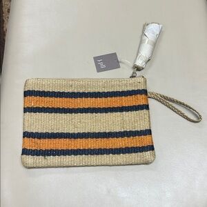 J. Jill Tan and Black Striped Clutch